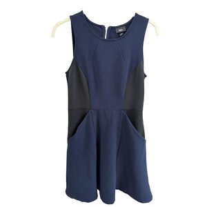 Mossimo Size M Navy/Black Colorblock Sheath Dress Pockets Workplace Casual